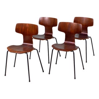Vintage 3103 Hammer Chairs by Arne Jacobsen for Fritz Hansen, 1960s, Set of 4 For Sale