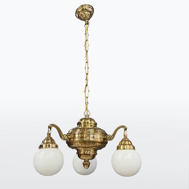Metal 19th Century Brass Chandelier, 1900s For Sale - Image 7 of 7