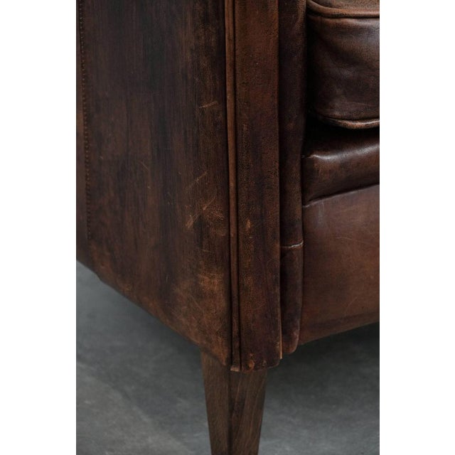 Vintage Sheepskin Club Armchair For Sale - Image 16 of 18