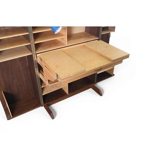 Mid 20th Century German Walnut "Desk in a Box" Home Office Cabinet, 1960s For Sale - Image 5 of 17