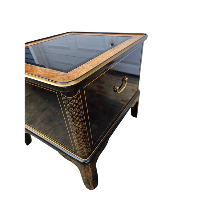 1980s Drexel Et Cetera Asian Inspired End Side Table Chest Chinoiserie Brass For Sale - Image 13 of 18