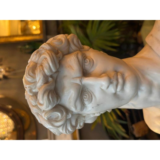 Black Composite Marble Bust of David For Sale - Image 8 of 11