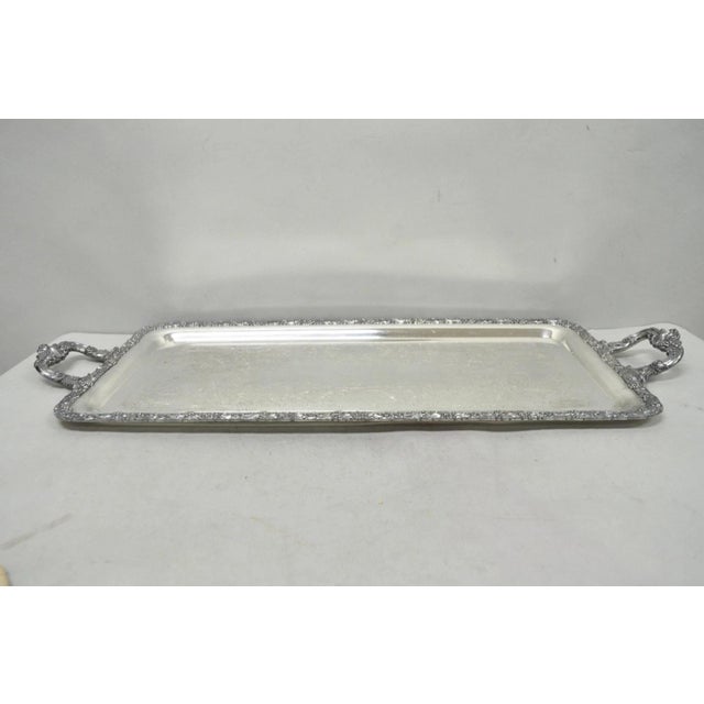 Vintage English Victorian Silver Plated Copper Narrow Serving Platter Bar Tray For Sale - Image 17 of 18