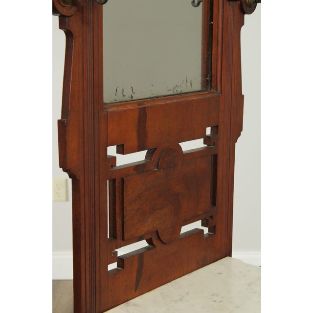 Antique Victorian Walnut Mirror Back Hall Tree, Umbrella Stand Chairish