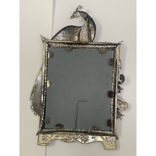 Mid 20th C. Sergio Bustamante Aluminum & Brass Peacock Mirrors a Pair For Sale - Image 11 of 12