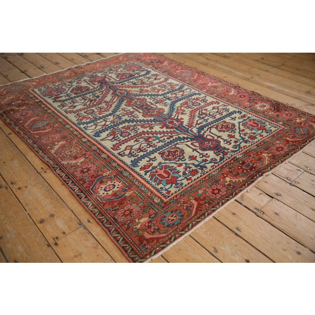 Antique Fine Malayer Square Rug - 4'11" x 6' For Sale - Image 9 of 11