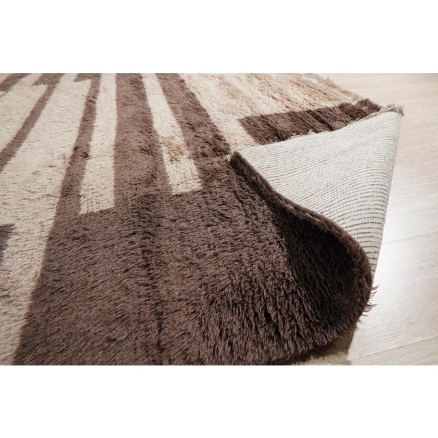 8x10 Nadia Mira Brown Geometric Modern Hand Knotted Wool Carpet Rug For Sale - Image 9 of 9