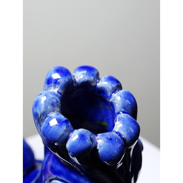 Glazed Ceramic Rooster Candlesticks by A.G Roger, 1940s, Set of 2 For Sale - Image 17 of 18