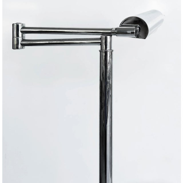 Koch & Lowy Adjustable Swing Arm Chrome Floor Lamp Omi, 1960s For Sale - Image 9 of 12