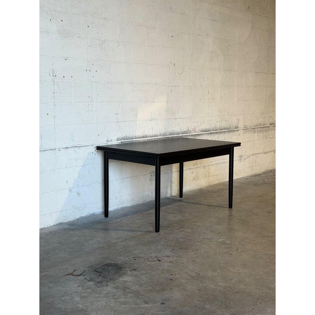 Vintage Danish Dark Stained Teak Extendable Dining Table With Two Leaves - Mid-Century Modern For Sale - Image 4 of 11