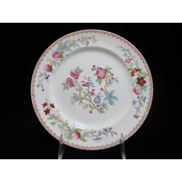 Chinoiserie Royal Doulton Ito Smooth E2929 Exotic Song Bird 8" Salad Plate Set of 6 For Sale - Image 3 of 10