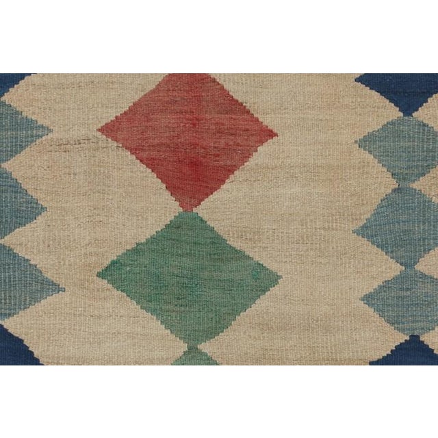 Vintage Shahsavan Persian Kilim in Beige With Diamond Pattern by Rug & Kilim For Sale In New York - Image 6 of 7
