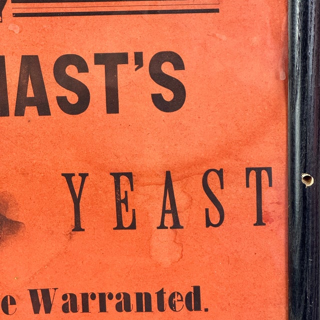 Early 20th Century Antique Tillinghast's Purity Yeast General Store Advertising Sign, Framed For Sale - Image 5 of 6