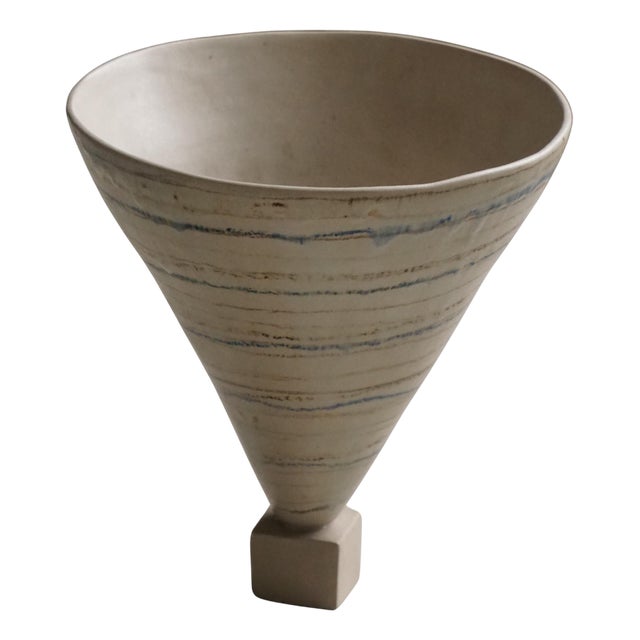 Vintage Danish Decorative Stoneware Vase, 1960s For Sale