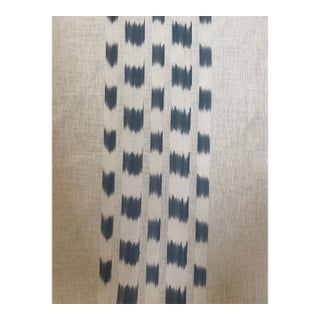 Schumacher Izmir Ikat Stripe Sky Fabric 69472 Caravanne Collection 1 1/2 Yards For Sale