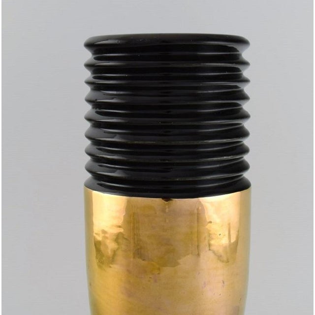 1940s Large Art Deco Glazed Ceramic Vase, France, 1940s For Sale - Image 5 of 8