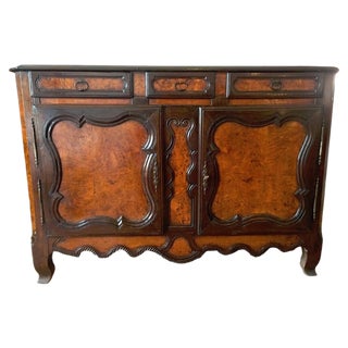 Antique Louis XV Style Carved Elm Sideboard For Sale