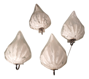 Leaf Wall Lamps in Transparent and White Murano Glass from La Murrina, 1980s, Set of 2