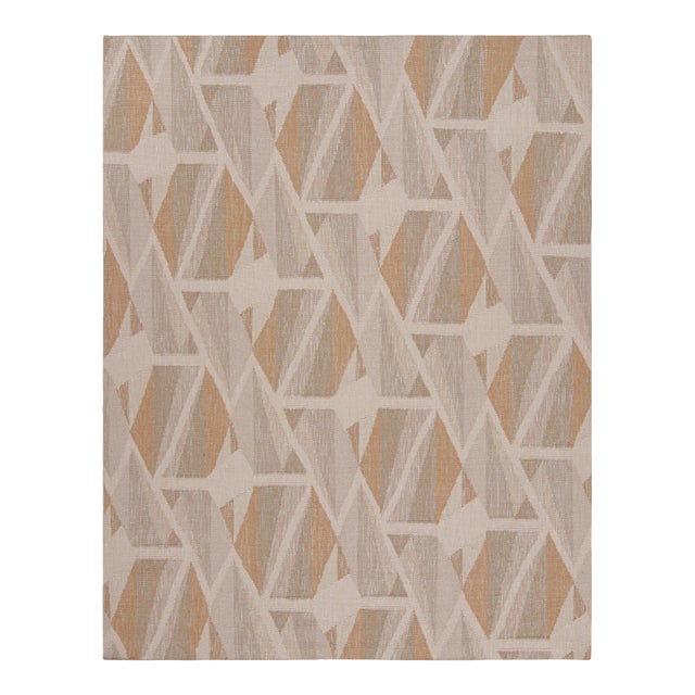 Rug & Kilim’s Scandinavian Style Geometric Rug in Beige, White and Terracotta 9x12 For Sale