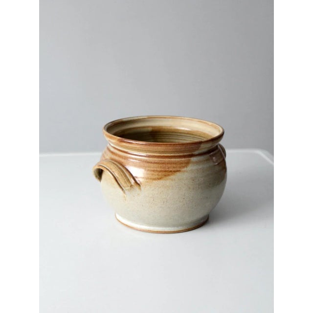Beige Vintage Studio Pottery Serving Bowl For Sale - Image 8 of 11