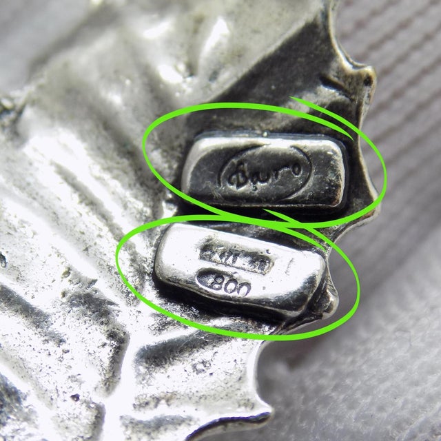 Vintage Italian Handmade Genuine Silver Holly Miniature Figurine Christmas Decorative Miniature For Sale - Image 6 of 8