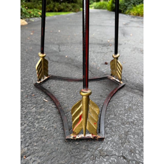 Pair of Empire Metal and Gilt 'Bow & Arrow' Plant Stands For Sale In Savannah - Image 6 of 12