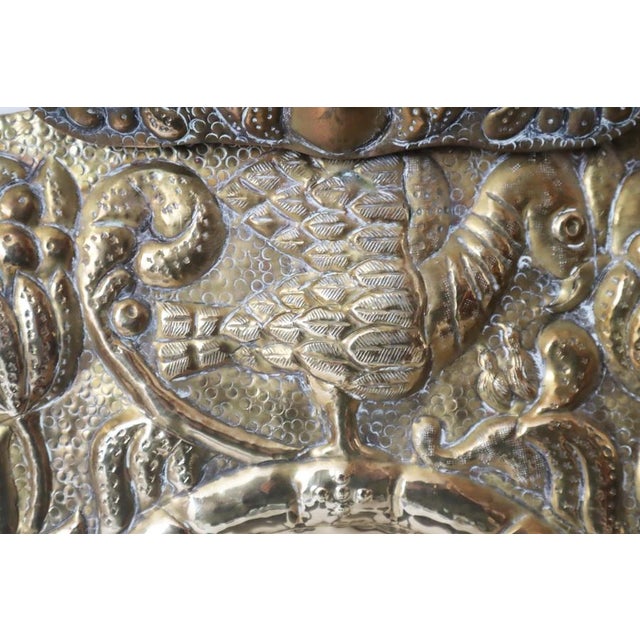 Baroque Brass with Bird Motif and Flora Wall Candleholder by Danzig, 1960 For Sale - Image 4 of 10