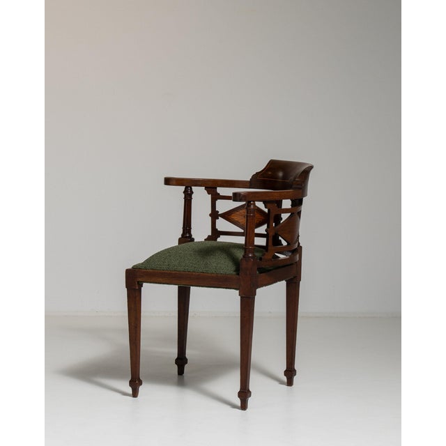 Red 19th Century France Victorian Red Wood Armchair For Sale - Image 8 of 10