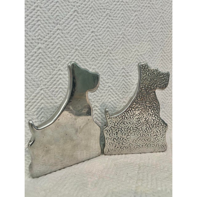 Metal Vintage Hoselton of Canada Cast Aluminum Scottie Dog Bookends Signed and Numbered - A Pair For Sale - Image 7 of 10