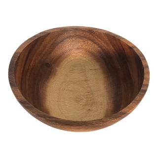 Vintage Wood Turned Ealnut Bowl For Sale