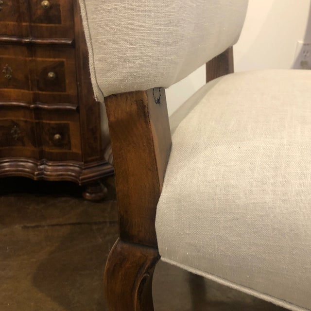 Linen Classic Italian Style Side Chair For Sale - Image 8 of 13
