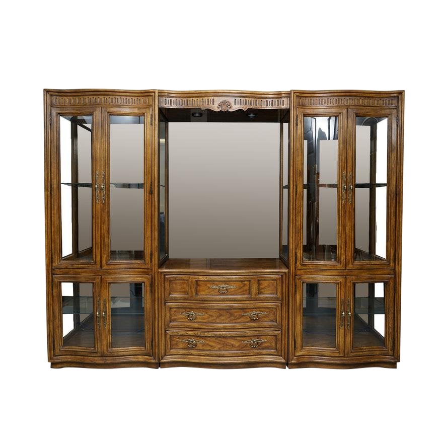 Illuminated Neoclassical Wall Unit Storage Cabinet By Drexel Heritage Chairish