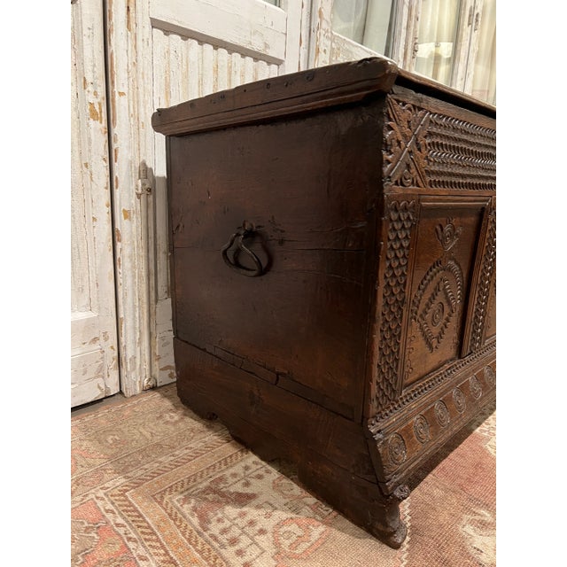 Wood Mid 17th Century English Carved Oak Blanket Chest For Sale - Image 7 of 13