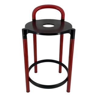 Black and Red Polo Bar Stool by Anna Castelli Ferrieri for Kartell, Italy, 1987 For Sale