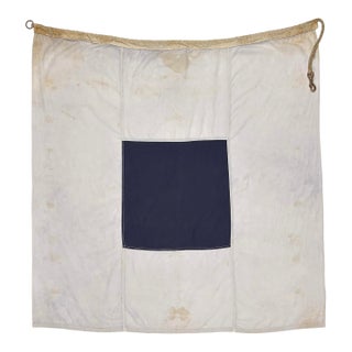 Large Vintage Cotton Nautical Signal Flag For Sale