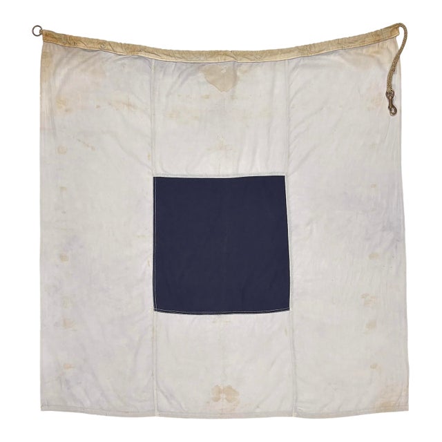 Large Vintage Cotton Nautical Signal Flag For Sale