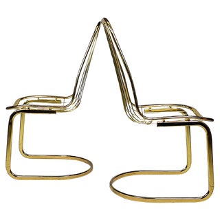 Set of Mid-Century Chrome Chairs by Gastone Rinaldi, 1970s For Sale