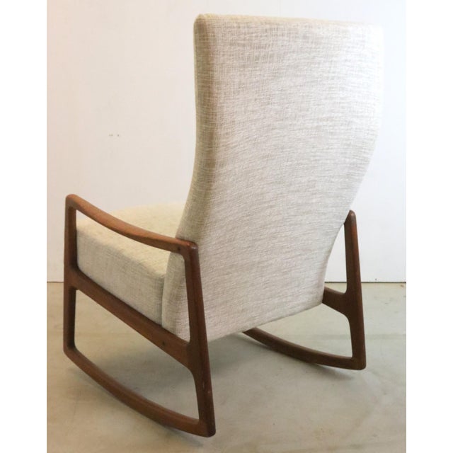 Vintage Rocking Chair attributed to Ole Wanscher for France & Søn / France & Daverkosen For Sale - Image 12 of 18