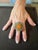 Bochic "Orient" Vintage Orange Opal, Emerald & Diamond Ring Set In 18K & Silver For Sale - Image 13 of 18