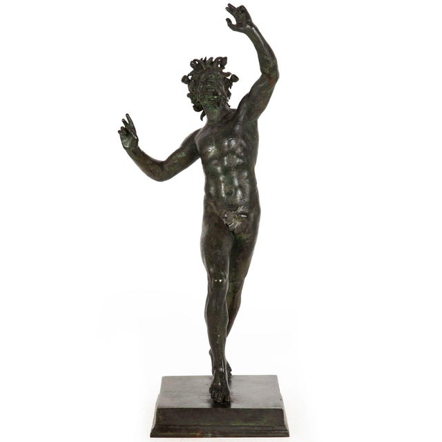 Grand Tour Antique Grand Tour Italian Bronze Sculpture of Dancing Faun of Pompeii For Sale - Image 3 of 18