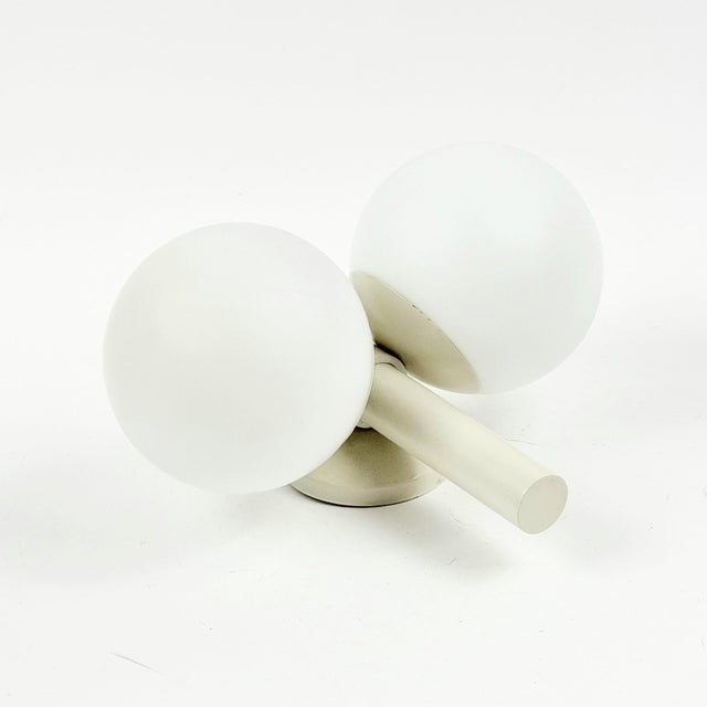 Metal Mid Century Space Age Opaline Glass Wall Lamp/Sconce From Kaiser Leuchten, Germany, 1960s For Sale - Image 7 of 9