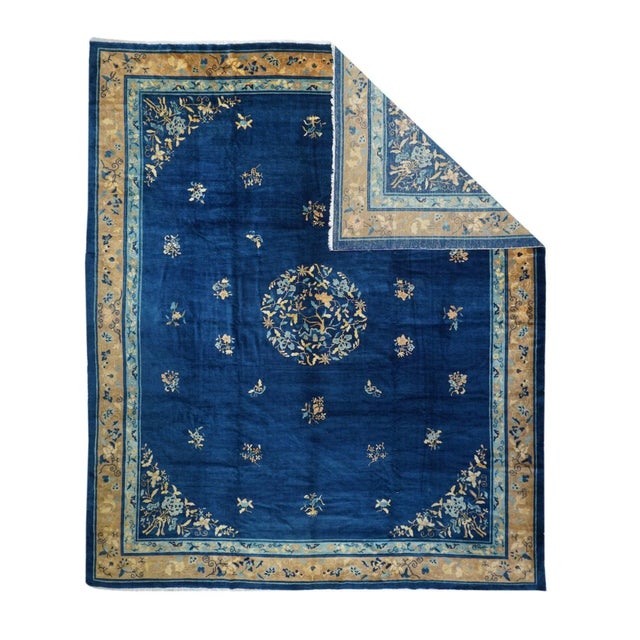 1900 - 1909 Antique Chinese Rug 9'11'' x 13'3'' For Sale - Image 5 of 12