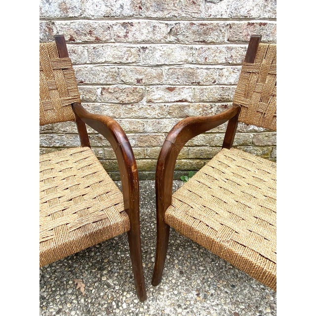 Mid-Century Modern Mid 20th Century Pair of Unmarked Paolo Buffa Cord Chairs For Sale - Image 3 of 11