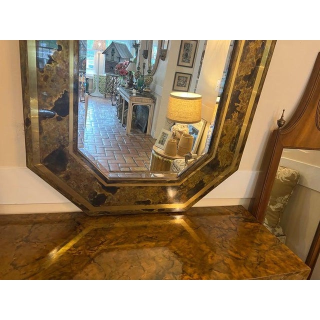 Designer Acid Etched Octagonal Mirror by LaBarge For Sale - Image 18 of 18