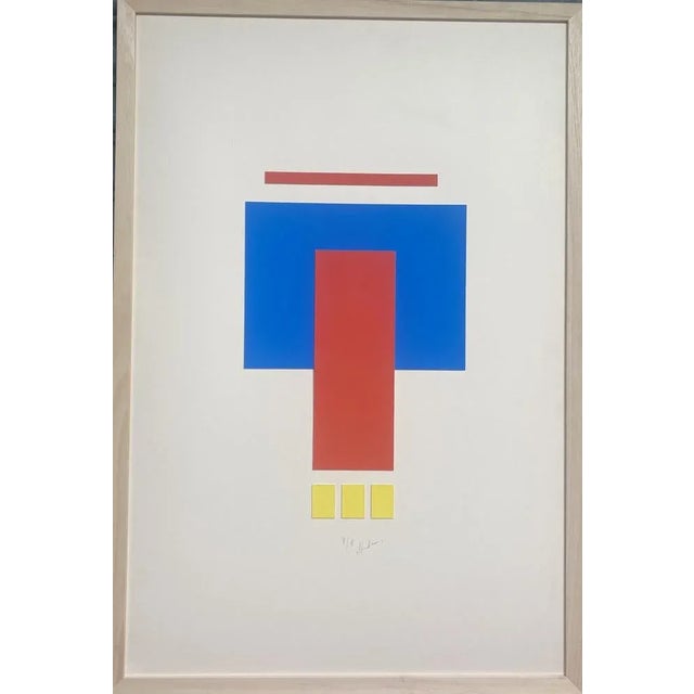 Geometric composition Cutting and collage. Signed and numbered 8/8 Dimensions ; 118.5 x 78.5 Cm. This piece has an...
