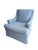 Vintage Custom Upholstered Blue Club Chair- A Pair For Sale - Image 16 of 18