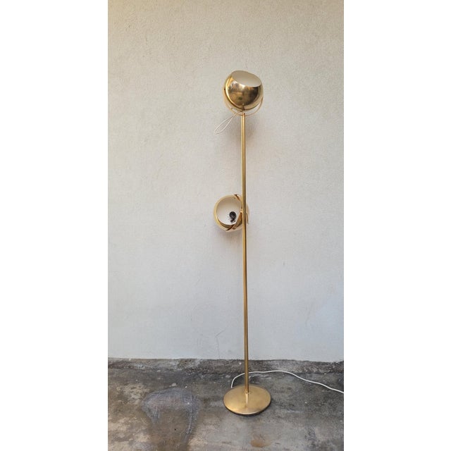 Reggiani Two-Light Brass Floor Lamp by Goffredo Reggiani, Italy, 1960s For Sale - Image 4 of 15