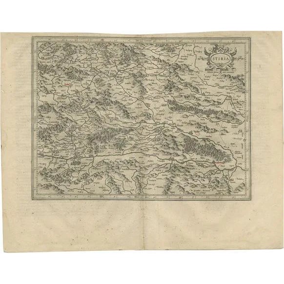 Antique Map of Styria by Mercator, 1650 For Sale