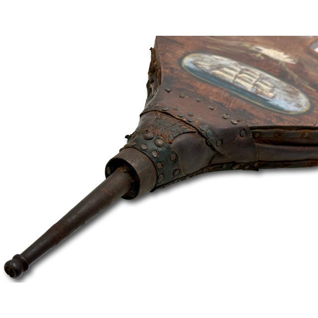 Unusual Antique American Rustic Hand Made & Hand Painted Decorated Shipboard Blacksmith Belllows - Circa Mid 1800s For Sale In Boston - Image 6 of 18