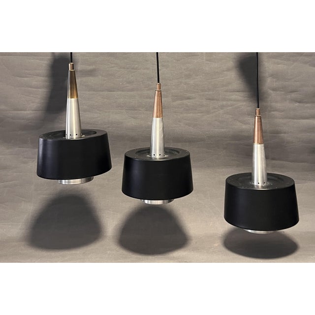 Mid-Century Modern Vintage Ceiling Lamps attributed to Voss Belysning, Denmark, 1959, Set of 3 For Sale - Image 3 of 12
